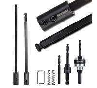 GEINXURN General Quick-Change Hole Saw Mandrel Kit, Includes 7/16-inch and 3/8-inch Arbor, 3 Pilot Drills, 2 hex Wrenches,Springs with 8“-3/8 inch and 10”-1/2 Inch Hex Shank Locking Impact Extension