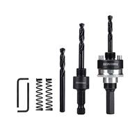 GEINXURN Heavy Duty Quick Change Hole Saw Mandrel, 7/16-Inch and 3/8 Inch Hole Saw Arbor with 3Pcs Central Drill/2PCS Hex wrench/2Pcs Spring