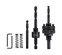 GEINXURN Hex Shaft Hole Saw Mandrel, 7/16-Inch and 3/8 Inch Hole Saw Arbor with 3Pcs Central Drill/2PCS Hex wrench/2Pcs Spring