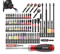Geinxurn Impact Screwdriver Bits Set, Magnetic S2 Steel Phillips/Square/Torx/Hex 82Pieces Insert Power Bits Tips with Impact Bit Holder and Impact Nut Driver and Rachet Screwdriver Handle