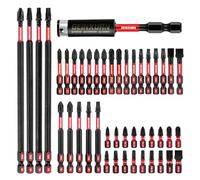 GEINXURN Impact Tough Magnetic Mixed 45Pack Insert Driver Bits, S2 Alloy Steel Screwdriver Power Bits Set with 1Pcs Impact Magnetic Bit Holder