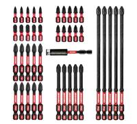 Geinxurn Impact Tough Mixed #1#2#3 Phillips D2 Steel Long Extension Insert Driver Bits, 41Pack 1/4 Inch Hex Shank Long Cross Magnetic PH1/PH2/PH3 Screwdriver Bits Set with 1Pcs Magnetic Bit Holder