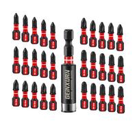 GEINXURN Impact Tough Phillips 25 mm Magnetic Screwdriver Bit Set, 30 Pieces PH1 PH2 PH3 Insert S2 Steel Drill Driver Bits with 1Pcs Impact Bit Holder, Bulk