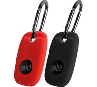 Geiomoo Silicone Case for Tile Pro 2022 Tracker, Portable Resistant Cover with Carabiner (Red+Black)