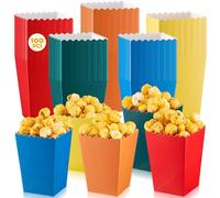 Geiserailie 100 Pcs Mini Popcorn Boxes for Party Colorful Paper Candy Favor Containers Buckets Supplies for Movie Theater Christmas Birthday Carnival Bridal Decorations(Rainbow)