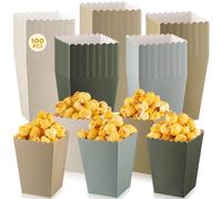Geiserailie 100 Pcs Mini Popcorn Boxes for Party Colorful Paper Candy Treat Favor Containers Buckets Supplies for Movie Theater Back to School Birthday Carnival Bridal Decorations(Sage Green)