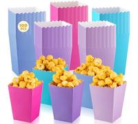 Geiserailie 100 Pcs Mini Popcorn Boxes for Party Colorful Paper Candy Treat Favor Containers Buckets Supplies for Movie Theater Back to School Birthday Carnival Bridal Decorations(Mermaid)