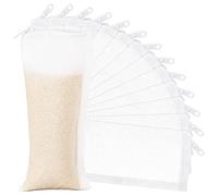 Geiserailie 15 Pieces Aquarium Filter Media Bags 150 Micrometer Fine Filter Bags Mesh Reusable with Zipper for Activated Carbon Resins (3.1 x 7.9 Inch, Nylon)