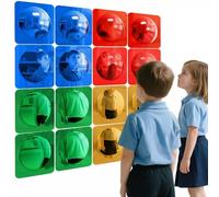 Geiserailie 16 Pcs Acrylic Sensory Wall Bubble Mirror Color Convex Mirror Toys for Preschool Classroom, Daycare Calming Corner Supplies Pet Enrichment (6.4 x 6.4 Inch,Red,Yellow,Green,Blue)