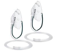 Geiserailie 2 PCS XL Oxygen Mask with 6.6 Ft Tubing and Adjustable Elastic Strap, Adult Oxygen Mask with Tubing, Transparent Oxygen Masks for Face Adult