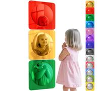 Geiserailie 3 Pcs Acrylic Sensory Wall Bubble Mirror Color Convex Mirror Toys for Preschool Classroom, Daycare Calming Corner Supplies Pet Enrichment (10 x 10 Inch,Red,Yellow,Green)