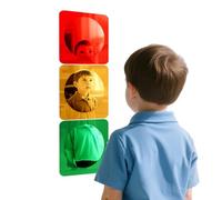 Geiserailie 3 Pcs Sensory Wall Mirror Acrylic Bubble Mirror for Wall Decoration Sensory Toys for Kids Classroom Home -Sensory Room Decor Visual, Tactile Stimulation (6 x 6 Inch,Red,Yellow,Green)