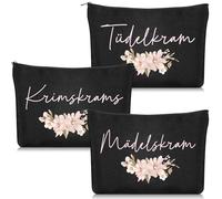 Geiserailie 3 Pieces Trousse de Maquillage Petite Trousse de Toilette Avec Inscription Zippée Portefeuille de Voyage Pour Femmes et Filles, Cosmetic Bag2, Cosmetic Bag2