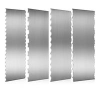 Geiserailie 4 Pieces Cake Scraper Smoother Stainless Steel Edge 9 Inch Decorating Comb with Patterned Double Sided Icing for Cream Butter Cakes Decorating, Styles