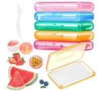 Geiserailie 5 Pack Braces Wax for Teeth New Flavored Dental Wax with Wax Applicator Scraper Orthodontic Wax for Braces Wearer, Oral Appliances, Aligners Patients(5 Fruit Flavors)