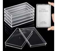 Geiserailie 5 Pcs 10 oz Silver Bar Holder Case, Clear Acrylic Silver Bar Holder Capsule Storage Container Box for 10 Ounce