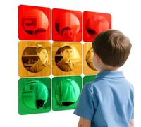 Geiserailie 9 Pcs Acrylic Sensory Wall Bubble Mirror Color Convex Mirror Toys for Preschool Classroom, Daycare Calming Corner Supplies Pet Enrichment (6 x 6 Inch,Red,Yellow,Green)