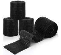 Geiserailie Fiberglass Casting Tape 3 Inch x 12 ft, 4 Rolls Bright Lightweight, Breathable Support Foot Cast Tape for Injury Stabilization, Quick-Setting and Water-Resistant(Black)