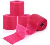 Geiserailie Fiberglass Casting Tape 3 Inch x 12 ft, 4 Rolls Bright Pink Lightweight, Breathable Support Foot Cast Tape for Injury Stabilization, Quick-Setting and Water-Resistant