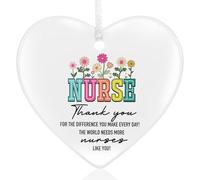 Geiserailie Nurse Appreciation Gifts Ceramic Heart Keepsake Nurses Hanging Ornament Thanks You Nurse Plaque Ideal Gifts for Nurses Day Graduation Doctor Physician Assistant Healthcare Staff