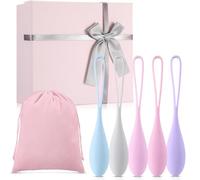 Geiserailie Pelvic Floor Exercise Device 5pcs Kegel Balls Exerciser Weight Control Floor Muscle Trainer for Women Beginner to Advanced