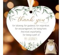 Geiserailie Thank You for Being a Part of My Journey Gift for Friends | Christmas Tree Ornament, Teacher Nurse Assistant Leaving Gift, Women Female Small Heart Keepsake Ornament Xmas Gifts