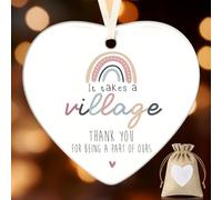Geiserailie Thank You Gifts for Women, Men - It Takes a Village Ceramic Ornament - Appreciation Gifts for Teacher, Boss, Coworker, Employee, Daycare Provider, Nanny, Babysitter, Christmas Decor
