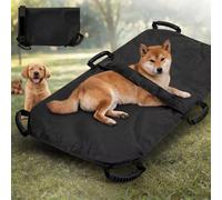 Geiserailie Transport Stretcher for Large Dogs with 6 Handles 47" L x 29" W Animal Folding Emergency Transport Carrier with Safety Strap, Max 250lbs (Black)