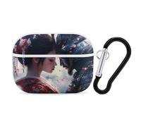 Geisha And Samurai Headphone & Earphone Cases Compatible with Airpod Pro Scratch-Resistant PC Protective Cover with Keychain White-style-2