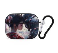 Geisha And Samurai Headphone & Earphone Cases Compatible with Airpod Pro Scratch-Resistant PC Protective Cover with Keychain Black-style-2