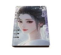 Geisha Beauty Snowy Day Printed A5 Notebook Binder Refillable Notebook 6 Metal PU Leather Ring Planner Daily Work