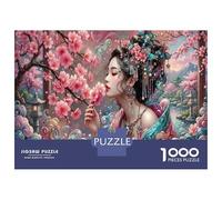 Geisha Classic 1000 Pc Rigid Cardboard Jigsaw Cherry Blossoms Seniors Rainy Day Fun Must-Have for Puzzle Lovers 38x26cm/1000pcs
