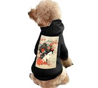 Geisha Flowers Dog Hoodie Shirts Pet Clothes for Small Puppy Cat Costume M