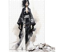Geisha in Black 500 Pieces Jigsaw Puzzles for Adults | Puzzles 500 Piece for Adults Teens Puzzle | Puzzles | Gifts 500pcs (52x38cm)