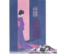 Geisha Japanese Painting Jigsaw Puzzles Puzzle for Adults Kids. 1000 Pieces Great Gifts Challenge Toy Educational Game Home Decoration for Adults& Kids Age 14 Years Up 1000pcs (40x28cm)