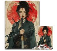 Geisha Japanese Warrior Jigsaw Puzzles for Adults 1000 Piece Puzzles for Adults Perfect for Halloween Christmas Birthday Gift 1000 PCS(38x26cm)