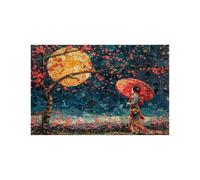 Geisha Jigsaw Puzzles for Adults 2000, Wooden 2000 Piece Jigsaw Puzzles for Adults Cherry Blossoms, Educational Puzzle for The Whole Family Together, Puzzle for Wall Art Home Decor 40x28 in LZPT-00540