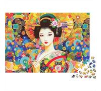 Geisha Kimono Colorful Umbrella 1000 Piece Jigsaw Puzzle for Adults Relaxation Gift 70x50cm/1000pcs
