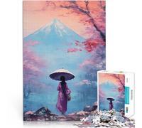 Geisha Mount Fuji PaintingJigsaw Puzzles for Adults 1000 Piece Educational Game Challenge Toy Birthday Gifts 38x26cm