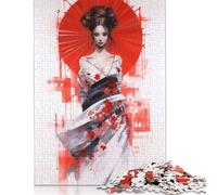 Geisha of The Rising Sun Jigsaw Puzzles Puzzles for Adults Kids. 1000 Piece Whimsical Challenge Toy Educational Game Home Decoration for Educational Games Gifts 1000pcs (38x26cm)