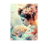 Geisha Paint by Numbers for Adults Dream Painting by Numbers for Adults, Art Supplies with Color Canvas for Painting 28x38 in 36 Colors of Acrylic Paint and Brush, Wall Art for Room Decor 2YH-14589