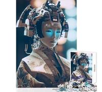Geisha Samurai Female Jigsaw Puzzles for Adults1000 Piece Strengthen Mental Endurance And Stamina Calm Stress Free Playtime (38X26cm)