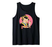 Geisha Sushi Cat Japanese Kawaii Art Illustration Tank Top