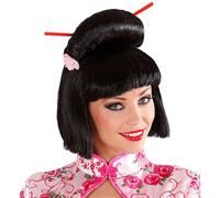 Geisha with Flower & Chopstick Wig for Hair Accessory Fancy Dress