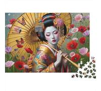Geisha with Umbrella 1000pc Jigsaw Puzzle Impossible Hard Secret Santa Gift For Home Activity Logic Skill Puzzle Sturdy Paper 38x26cm/1000pcs