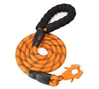 GEIT 2/4/5/6FT Dog Leash, Heavy Duty Rope Leashes, Reflective Nylon Pet Lead with Aluminum Quick Release/Locking Tactical Frog Clip for Small Medium and Large Dogs, Orange, 1/2 inch