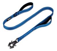 GEIT 4/5/6FT Dog Leash, Heavy Duty Dog Training Leash with Double Handles, Reflective Rope Leash with Quick Release/Locking Tactical Frog Clip for Small Medium and Large Dogs
