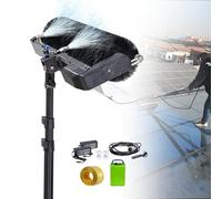 GEJLELDS Solar Panel Cleaning Roller Brush, Adjustable Window Cleaning Brush and Pole, Automatic Solar Panel Brush, Rolling Cleaning Brush, Wash Brush with Lithium Battery and Power Converter 3.5m