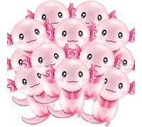 Gejoy 18 Pcs Axolotl Birthday Party Decorations Axolotl Balloons 26 Inch Cute Aluminum Foil Balloons Inflatable for Summer Beach Themed Party Pool Toys Favor Supplies