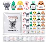 Gejoy 24 Sets Funny Positive Dolls Emotional Toy with Positive Card Encouraging Rubber Duck Pickle Potato Stone Turtle Flamingo Inspirational Birthday Gifts for Coworkers Students Friends Room Decor